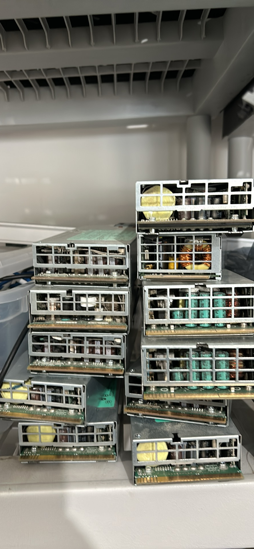 Power supplies getting ready to go into servers
